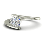 Load image into Gallery viewer, Bague de fiançailles 0.60 carat or blanc diamant rond Francesca
