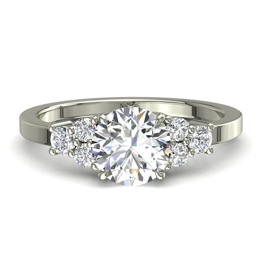 Bague Valentina diamant rond 0.85 carat or blanc