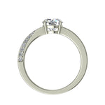 Load image into Gallery viewer, Bague de mariage diamant rond 1.15 carat or blanc Bianca
