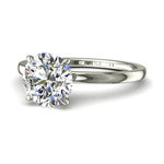 Charger l&#39;image dans la visionneuse de la galerie, Bague de mariage diamant rond 1.50 carat or blanc Ely
