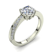 Bague diamant synthétique rond 0.75 carat or blanc Bianca