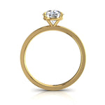 Charger l'image dans la visionneuse de la galerie, Bague Ely diamant naturel rond 1.00 carat or jaune 14 carats