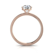 Bague diamant naturel rond 1.50 carat or rose Ely