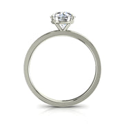 Solitaire Ely bague diamant naturel rond 3.00 carats or blanc