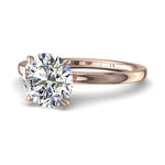 Charger l&#39;image dans la visionneuse de la galerie, Bague Ely solitaire diamant rond 1.50 carat or rose
