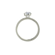 Bague de mariage diamant synthétique rond 0.70 carat or blanc 14 carats Ely