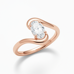 Charger l&#39;image dans la visionneuse de la galerie, Bague solitaire 1.00 carat or rose diamant naturel ovale Fiorenza
