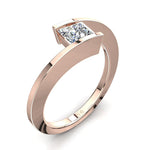 Load image into Gallery viewer, Solitaire diamant princesse Francesca 1.00 carat or rose
