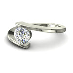 Load image into Gallery viewer, Bague Francesca diamant rond 1.00 carat or blanc
