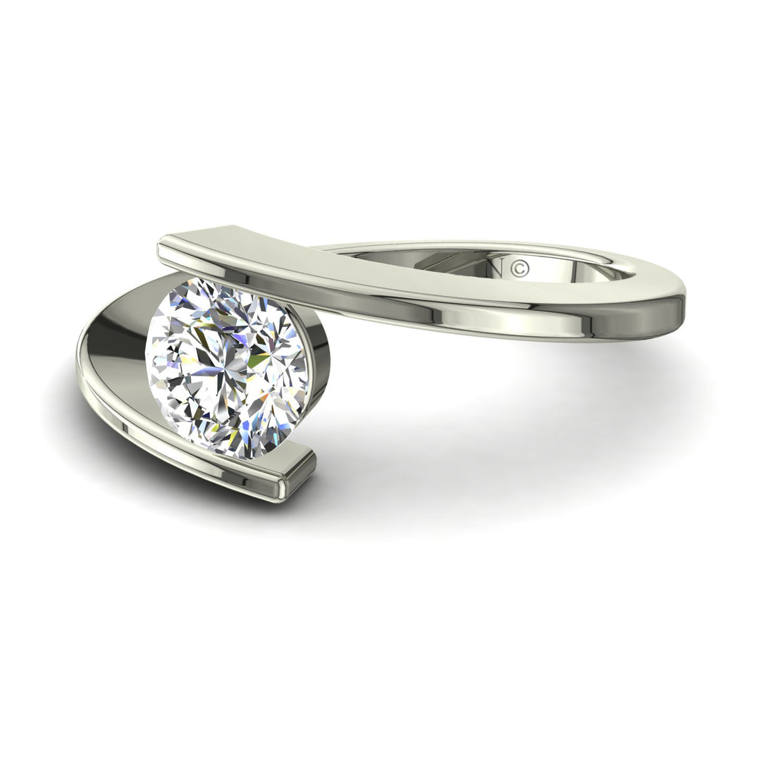 Bague Francesca diamant rond 1.00 carat or blanc