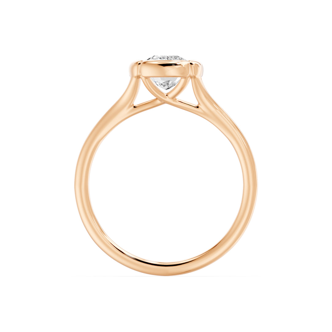 Bague de mariage diamant synthétique coussin 1.50 carat or rose 14 carats Georgia