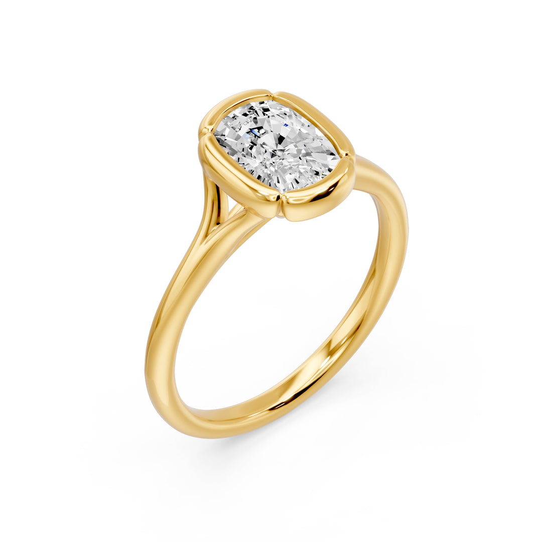 Bague de mariage diamant synthétique coussin 1.50 carat or jaune 14 carats Georgia