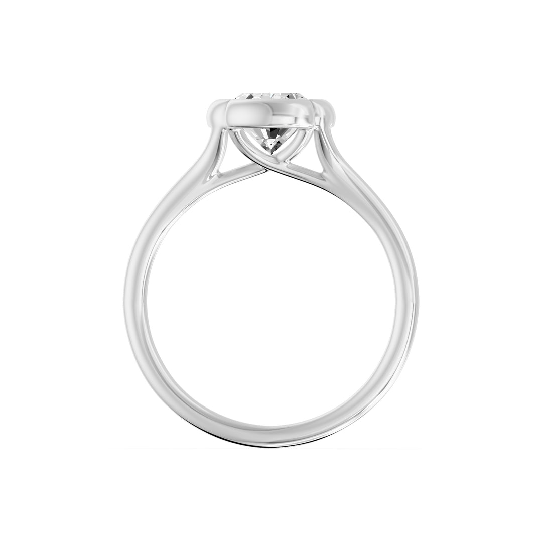 Bague de fiançailles 1.50 carat or blanc 14 carats diamant synthétique ovale Georgia