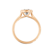 Solitaire diamant synthétique ovale 1.50 carat or rose 14 carats Georgia