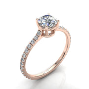 Bague Giulia diamant rond 0.80 carat or rose
