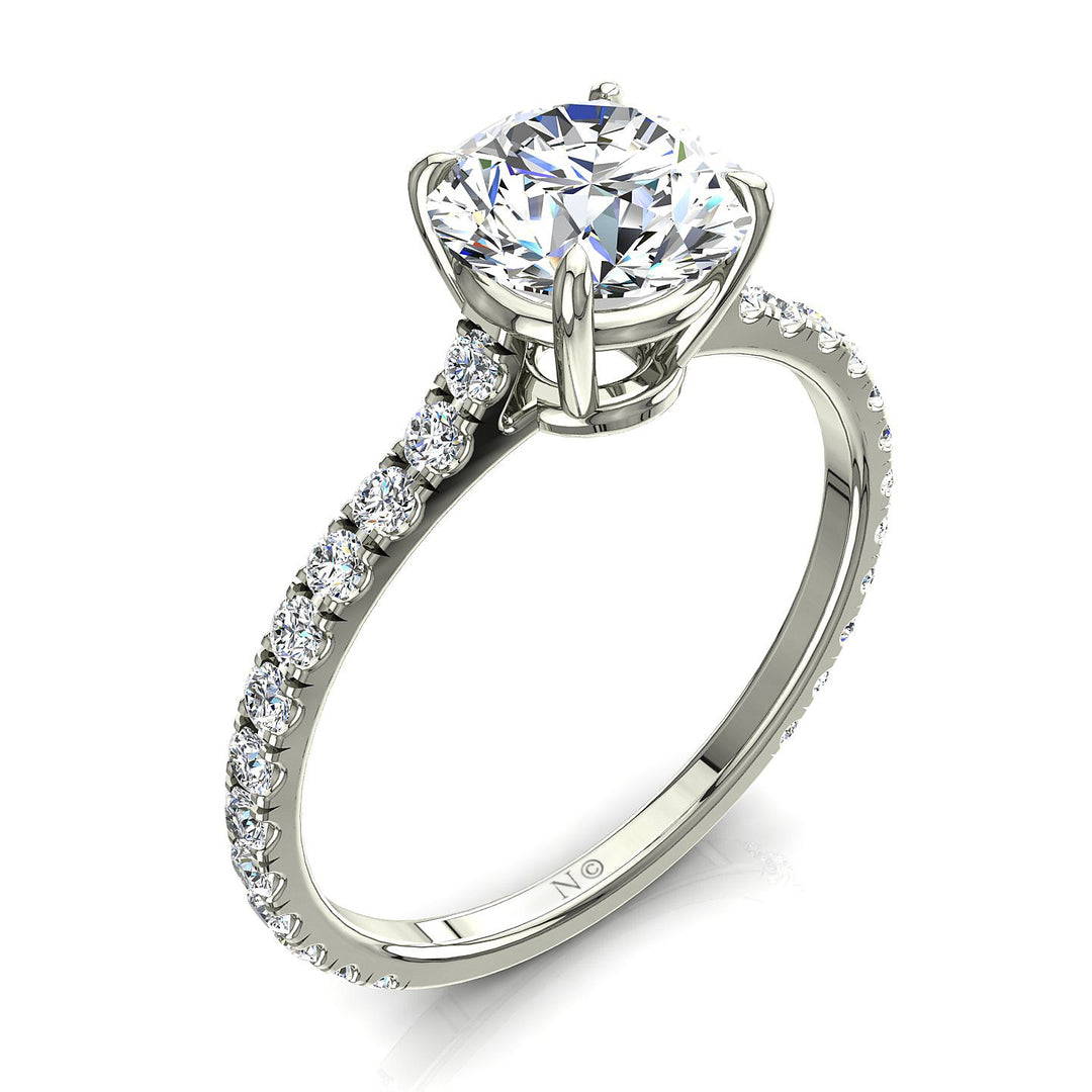 Bague Giulia diamant rond 1.00 carat or blanc