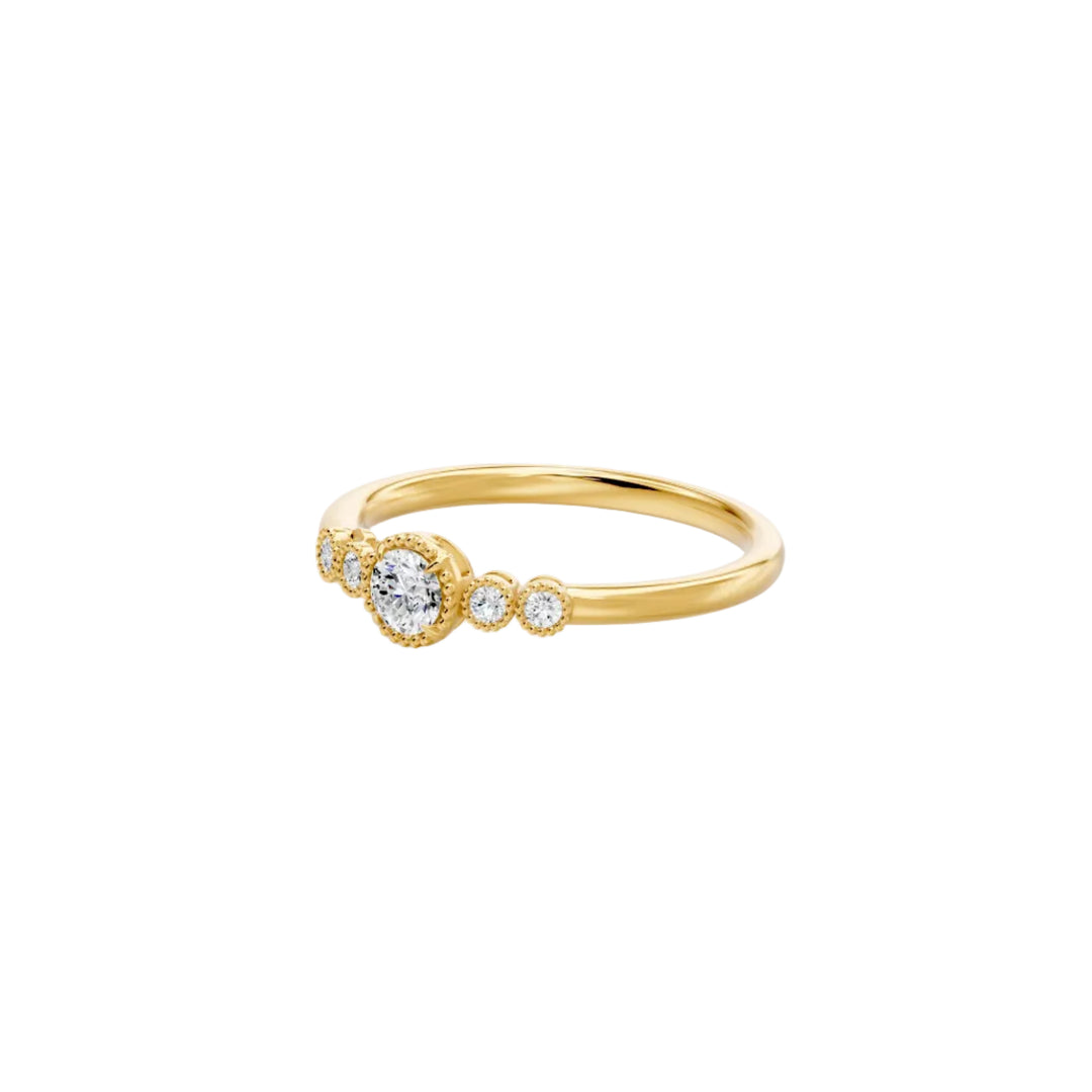 Bague solitaire 0.25 carat or jaune 14 carats diamant naturel rond Loretta