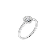 Bague de mariage diamant naturel rond 1.00 carat or blanc 14 carats Nina