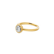 Bague de fiançailles diamant naturel rond 1.00 carat or jaune 14 carats Nina