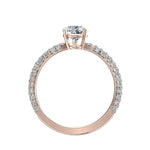 Load image into Gallery viewer, Bague de fiançailles 1.70 carat or rose diamant poire et diamants ronds Patrizia
