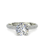Load image into Gallery viewer, Bague de fiançailles 3.05 carats or blanc diamant naturel rond Patrizia