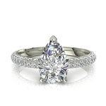 Load image into Gallery viewer, Bague Patrizia diamant poire et diamants ronds 1.50 carat or blanc
