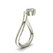 Bague de mariage diamant synthétique ovale 0.50 carat or blanc Raffaella