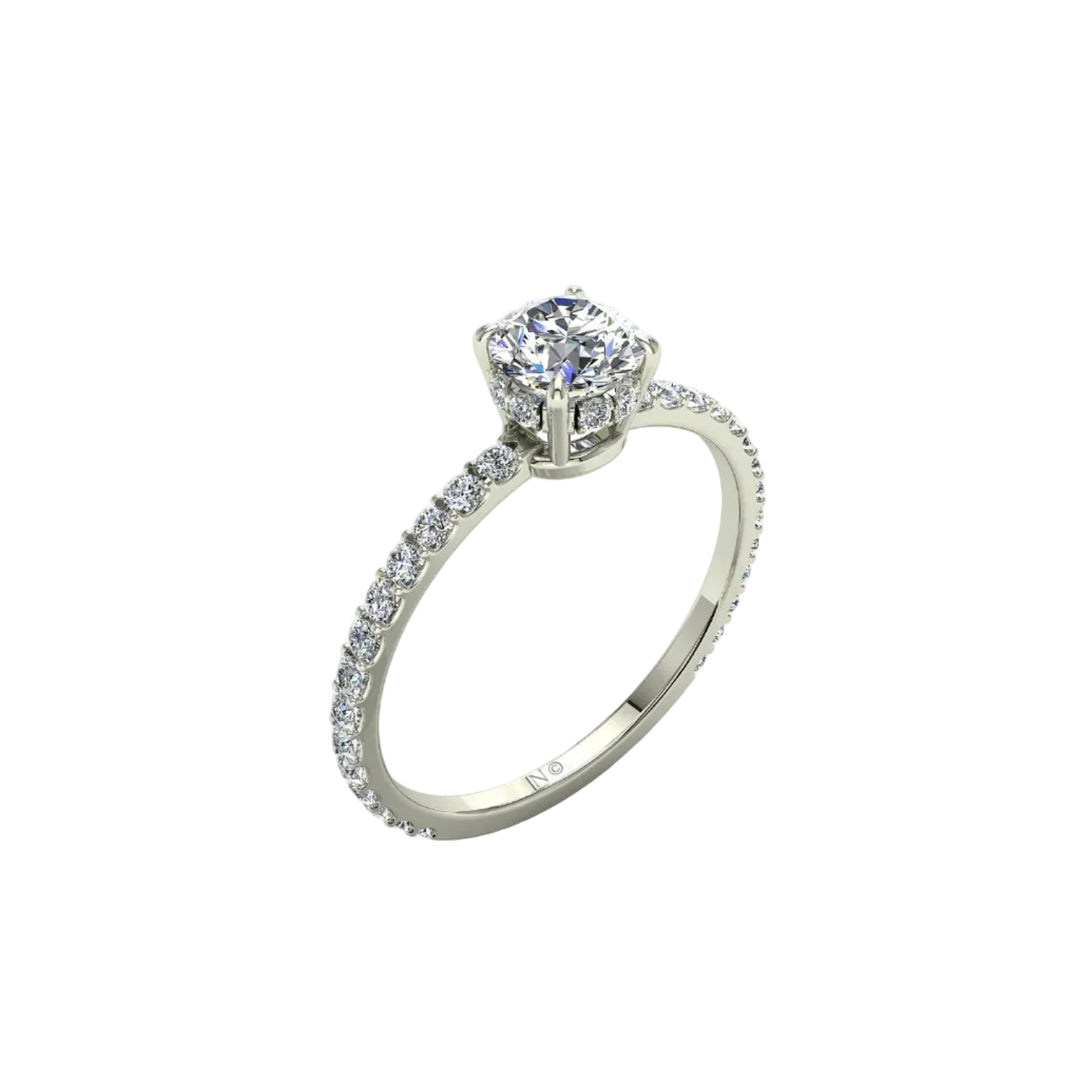 Bague diamant naturel rond 0,80 carat or blanc Sofia