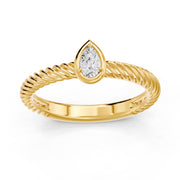 Bague Ornella solitaire diamant poire 0.20 carat or jaune