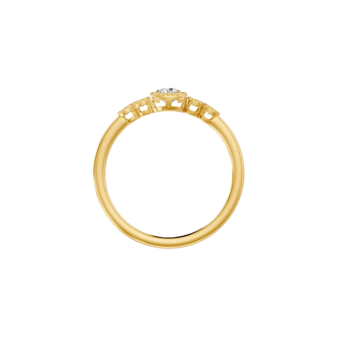 Bague de mariage diamant naturel rond 0.25 carat or jaune 14 carats Loretta