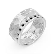 Bague de fiançailles 0.33 carat or blanc diamants noirs ronds Titan