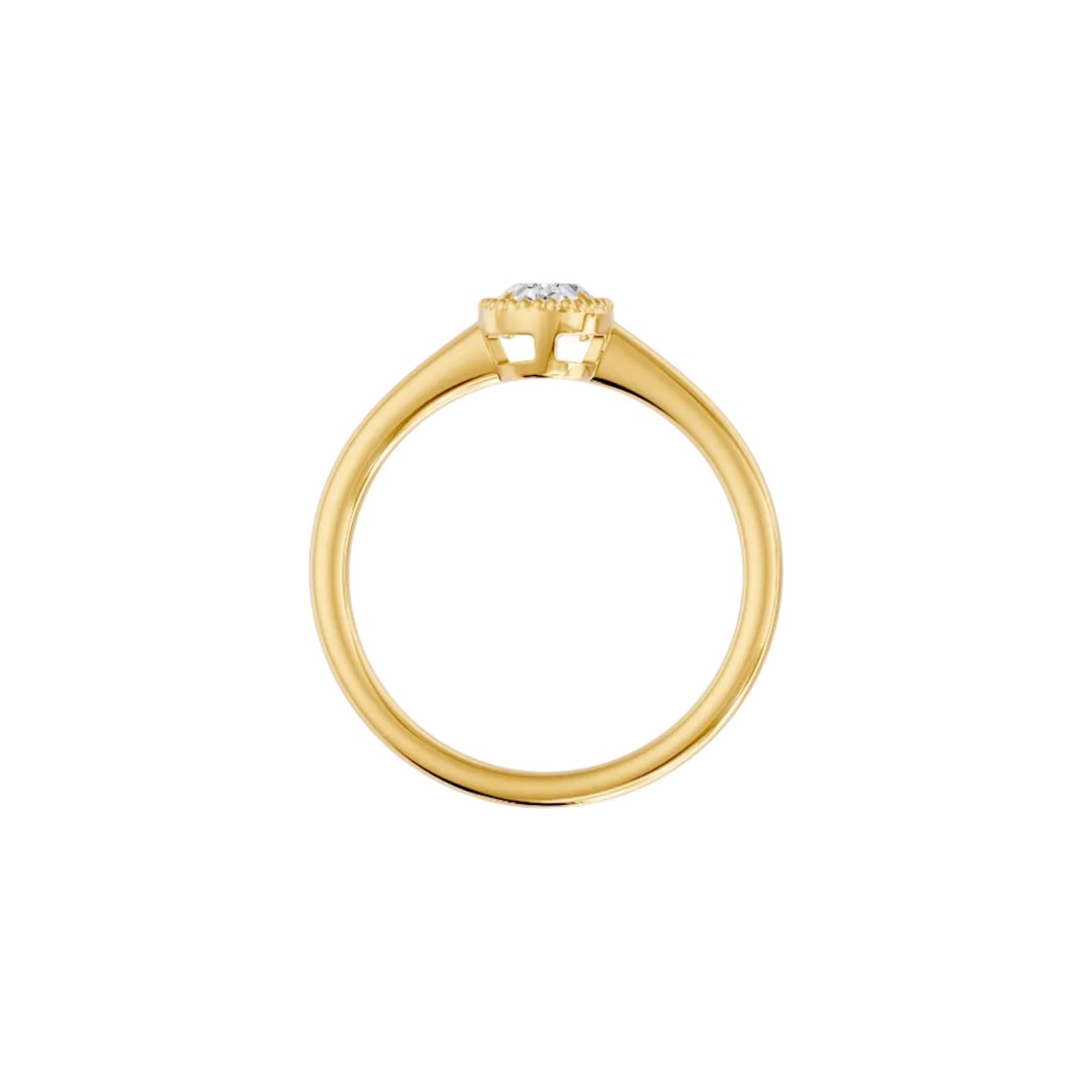 Solitaire diamant synthétique ovale Alba 0.50 carat or jaune 14 carats
