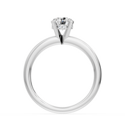 Solitaire bague diamant naturel rond 0.53 carat or blanc 14 carats Elisabetta