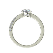 Bague Bianca solitaire diamant synthétique rond 0.75 carat or blanc