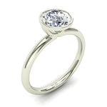 Load image into Gallery viewer, Bague diamant naturel rond 0.80 carat or blanc Barbara