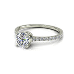 Load image into Gallery viewer, Bague de fiançailles diamant naturel rond 0.80 carat or blanc Giulia