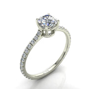 Bague de mariage diamant rond 0.80 carat or blanc Giulia