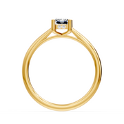 Solitaire bague diamant Émeraude et diamants ronds 1.02 carat or jaune 14 carats Felicia