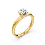 Charger l&#39;image dans la visionneuse de la galerie, Solitaire diamant naturel rond Olimpia 1.04 carat or jaune 14 carats
