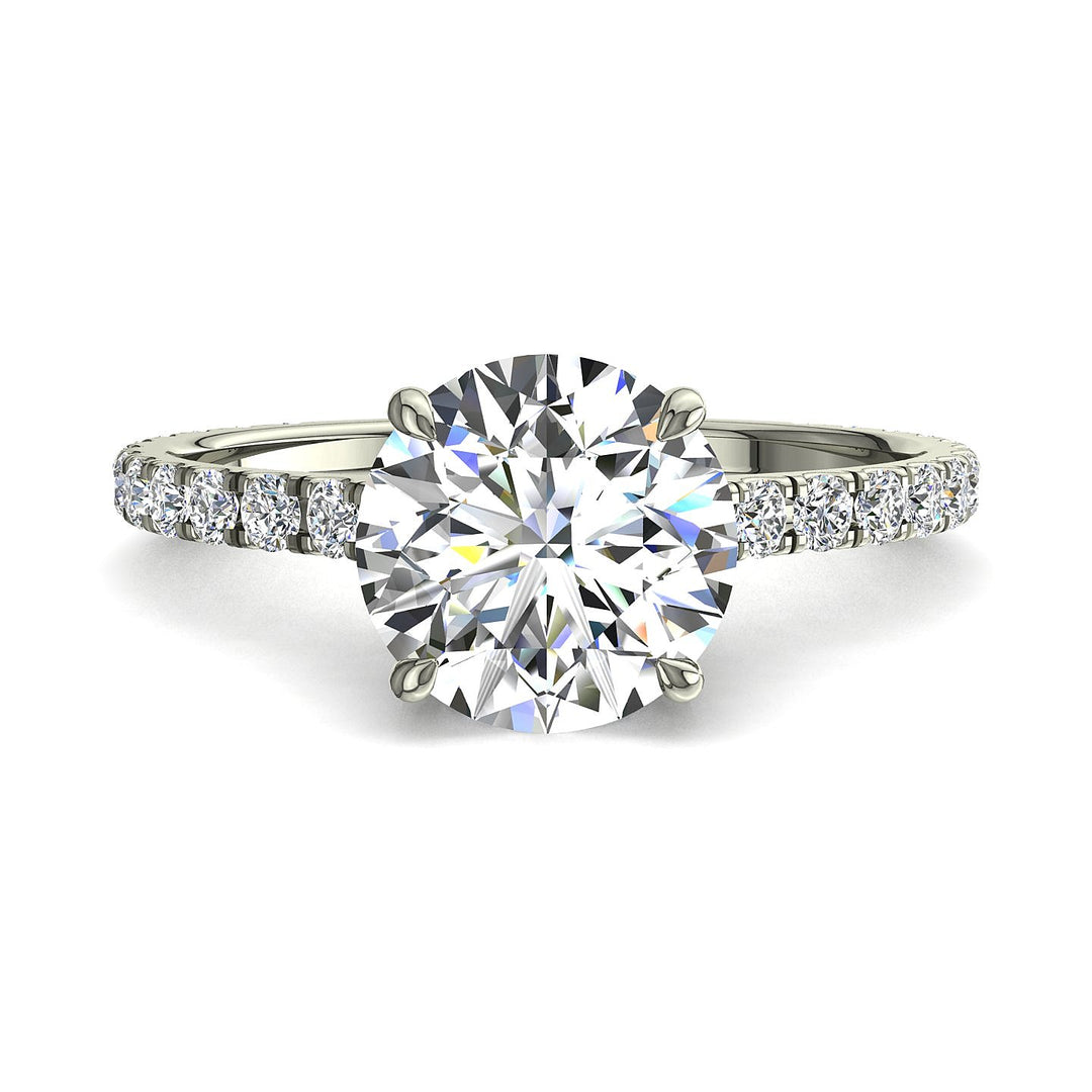 Bague Giulia diamant rond 1.20 carat or blanc