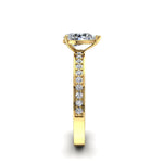 Load image into Gallery viewer, Solitaire diamant poire et diamants ronds 1.20 carat or jaune Noémie
