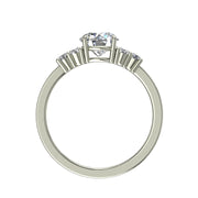 Bague solitaire 1.43 carat or blanc diamant rond Valentina