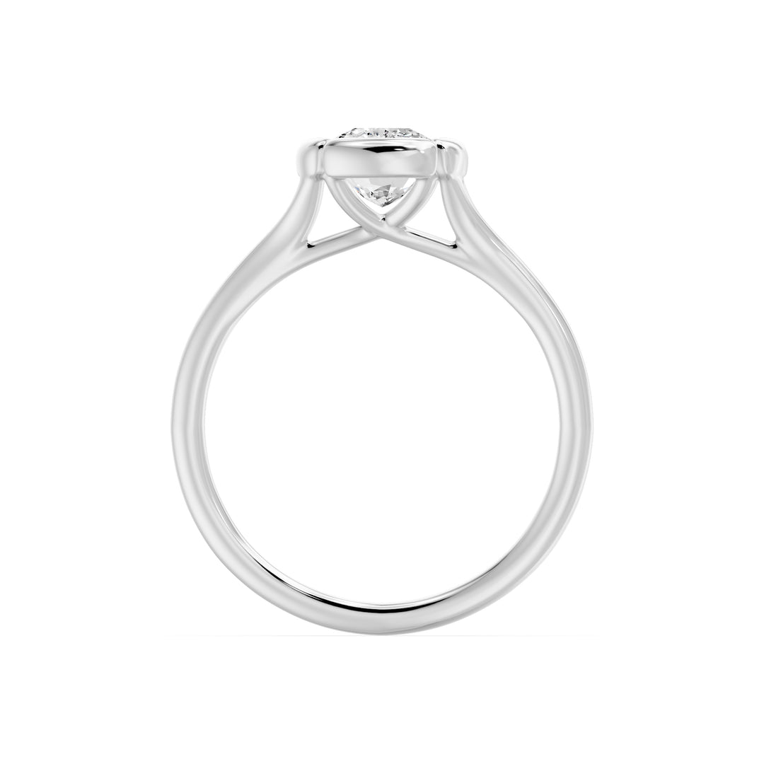 Bague Georgia diamant synthétique coussin 1.50 carat or blanc 14 carats
