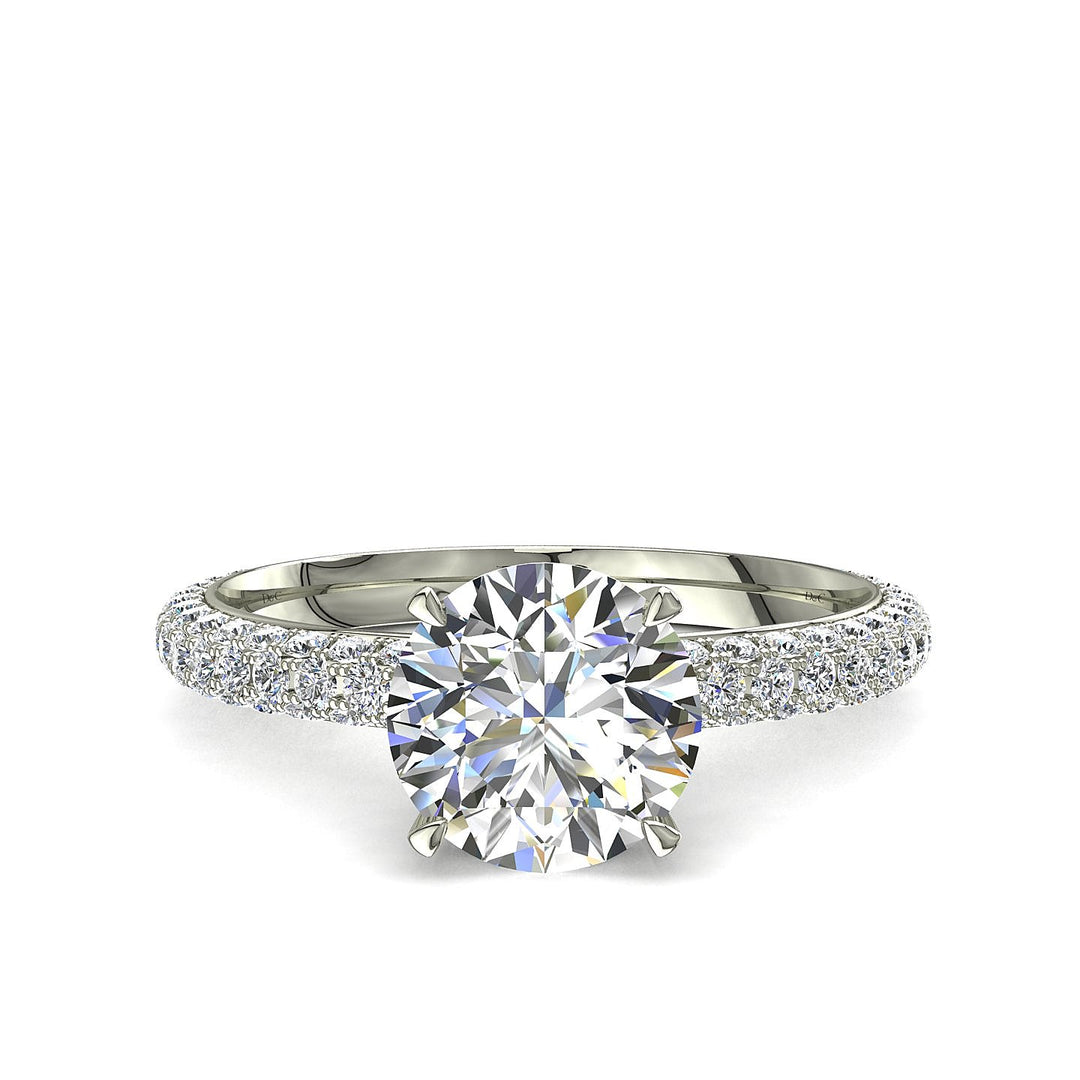 Solitaire diamant naturel rond 1.55 carat or blanc Patrizia