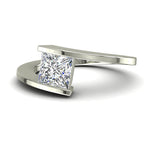 Load image into Gallery viewer, Solitaire diamant princesse Francesca 2.00 carat or blanc
