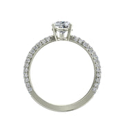 Bague Patrizia solitaire diamant naturel poire et diamants naturels ronds 2.20 carats or blanc