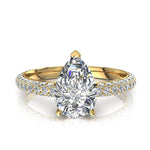 Load image into Gallery viewer, Solitaire Patrizia bague diamant naturel poire et diamants naturels ronds 2.20 carats or jaune
