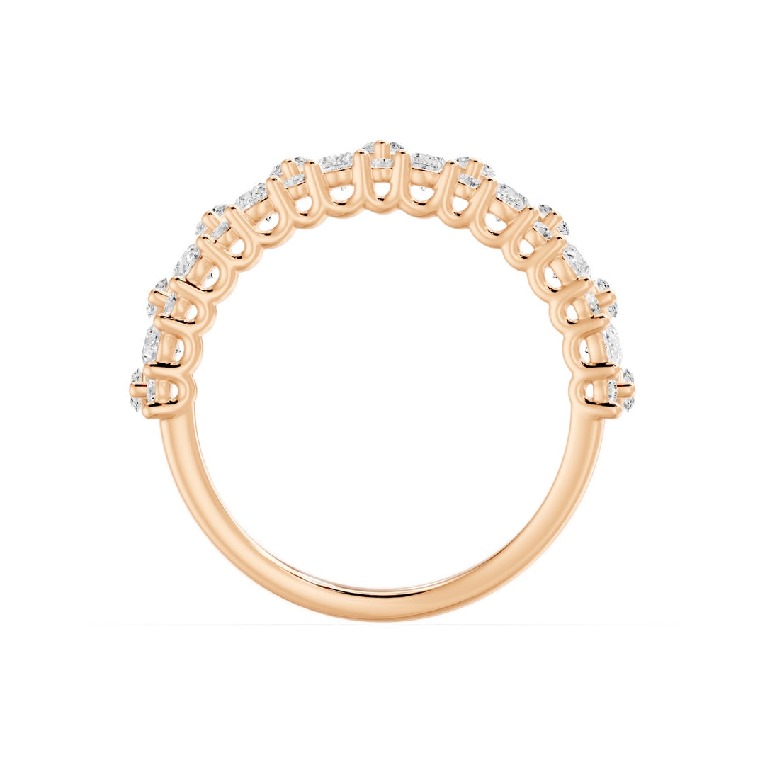 Bague diamants de synthèse poires, marquises et ronds 2,57 carats Fabiolina or rose