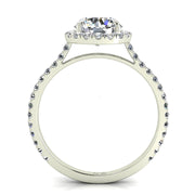 Bague de fiançailles diamant naturel rond 2.60 carats or blanc Clarissa