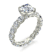 Solitaire Angela bague diamant rond 2.80 carats or blanc